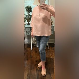 Women’s Match Point Pink washable Linen tunic top size small